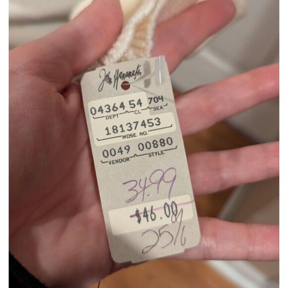 Vintage 80s Deadstock Ivory Drop Waist Condor oversized preppy sweater SZ S - Picture 4 of 4